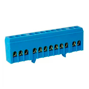 Шина TS-0609H 12 way в синем корпусе Энергия, 10 шт - Электрика, НВА - Щитки и аксессуары для монтажа - Шины нулевые - . Магазин оборудования для автономного и резервного электропитания Ekosolar.ru в Ноябрьске