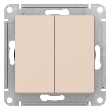 Переключатель Schneider Electric AtlasDesign 2-клавишный сх.6, 10АХ, бежевый механизм - Электрика, НВА - Выключатели и розетки - Выключатели - . Магазин оборудования для автономного и резервного электропитания Ekosolar.ru в Ноябрьске