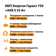 ИБП Энергия Гарант 750 + Аккумулятор S 55 Ач - 12В (450Вт - 67мин) - ИБП и АКБ - ИБП для котлов - . Магазин оборудования для автономного и резервного электропитания Ekosolar.ru в Ноябрьске