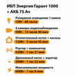ИБП для котла Энергия Гарант 1000 + Аккумулятор 75 Ач 12 В (600Вт - 68мин) - ИБП и АКБ - ИБП для котлов - . Магазин оборудования для автономного и резервного электропитания Ekosolar.ru в Ноябрьске