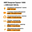 ИБП для котла Энергия Гарант 1000 + Аккумулятор Grid 100 Ah 12 v (600Вт - 91мин) - ИБП и АКБ - ИБП для котлов - . Магазин оборудования для автономного и резервного электропитания Ekosolar.ru в Ноябрьске